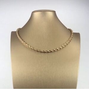 14k stamped gold bonded rope‎ chain necklace unisex masculine or feminine